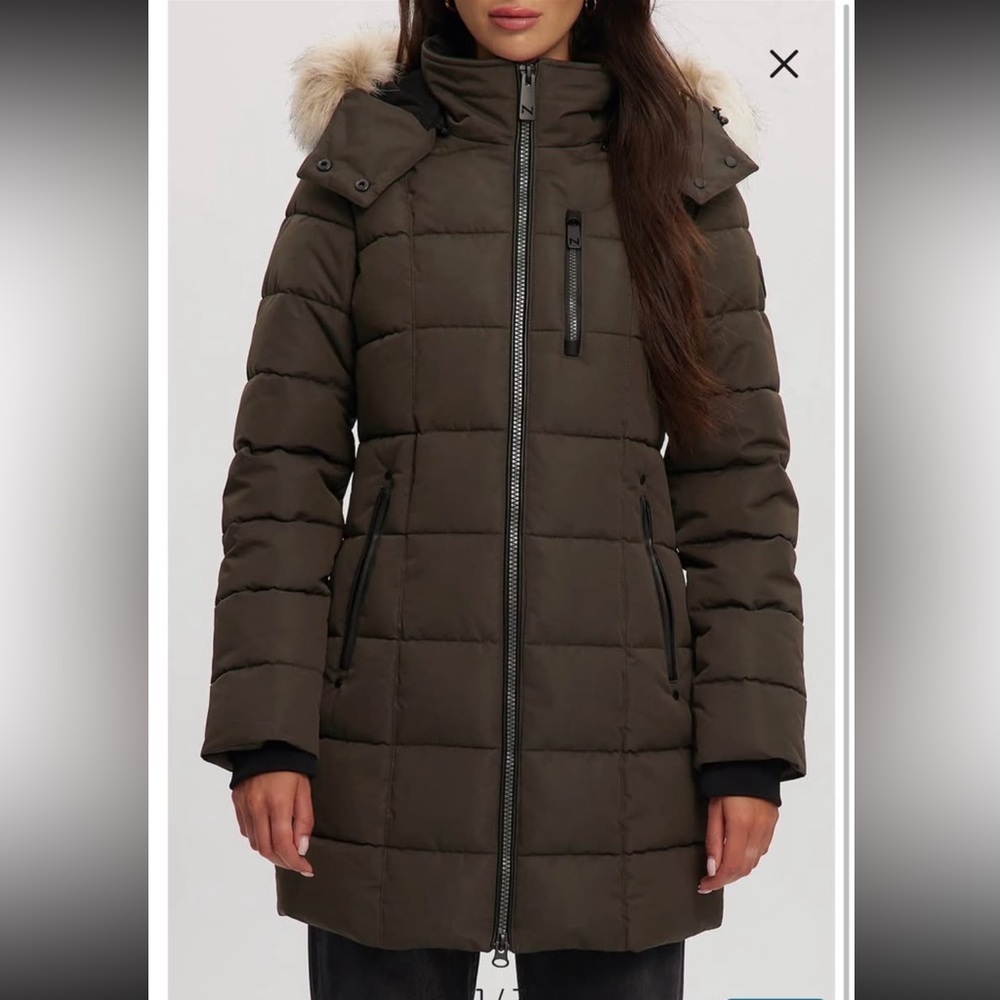 Noize Canada Hannah Faux Fur Trim Hooded Parka Winter Coat NWT XS Women’s Forest